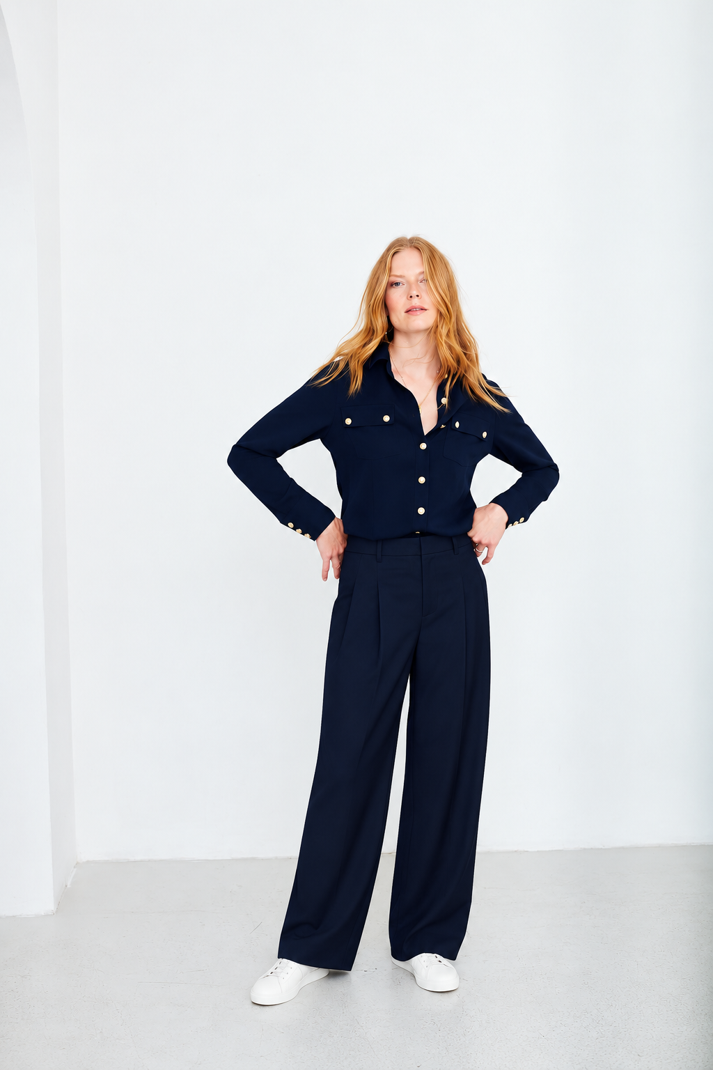 Ada tailored trouser in navy