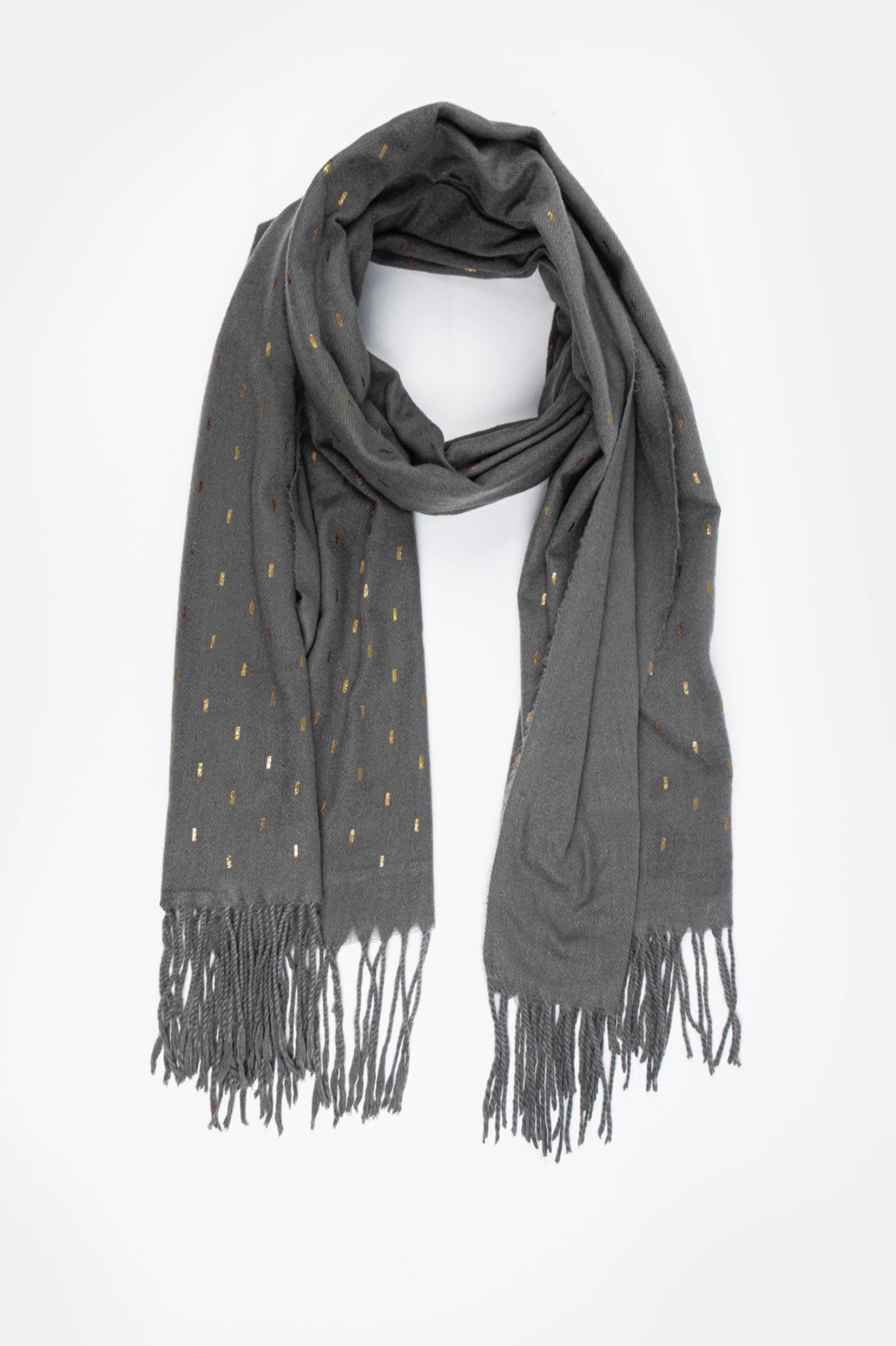 Grey metallic scarf