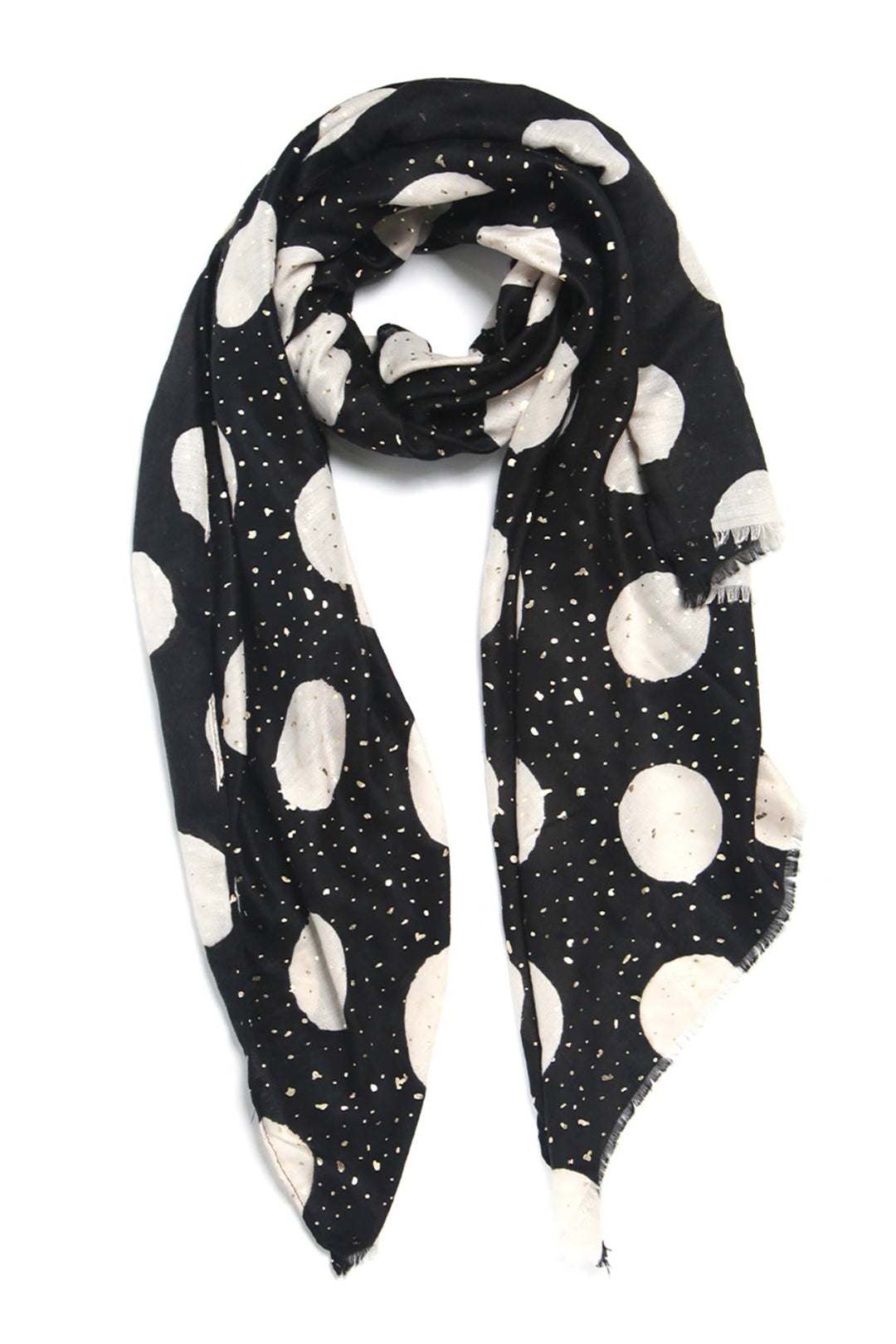 Gold spot scarf in navy