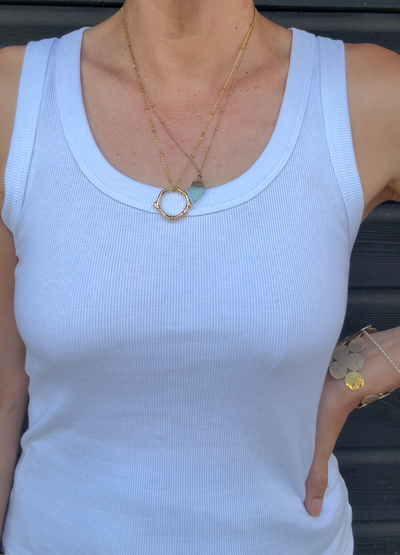 Rachel scoop neck tank vest in black