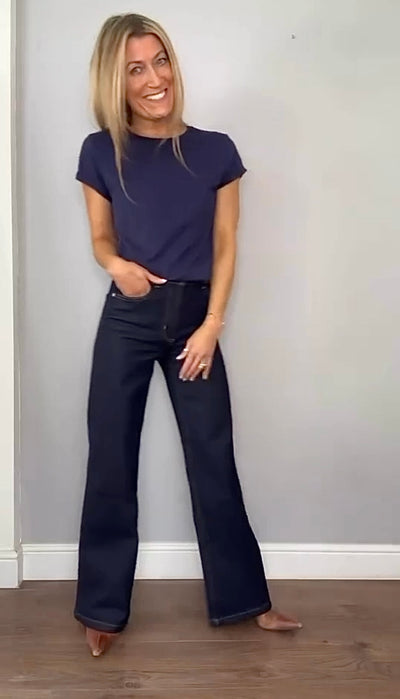 Freya organic cotton t-shirt in navy