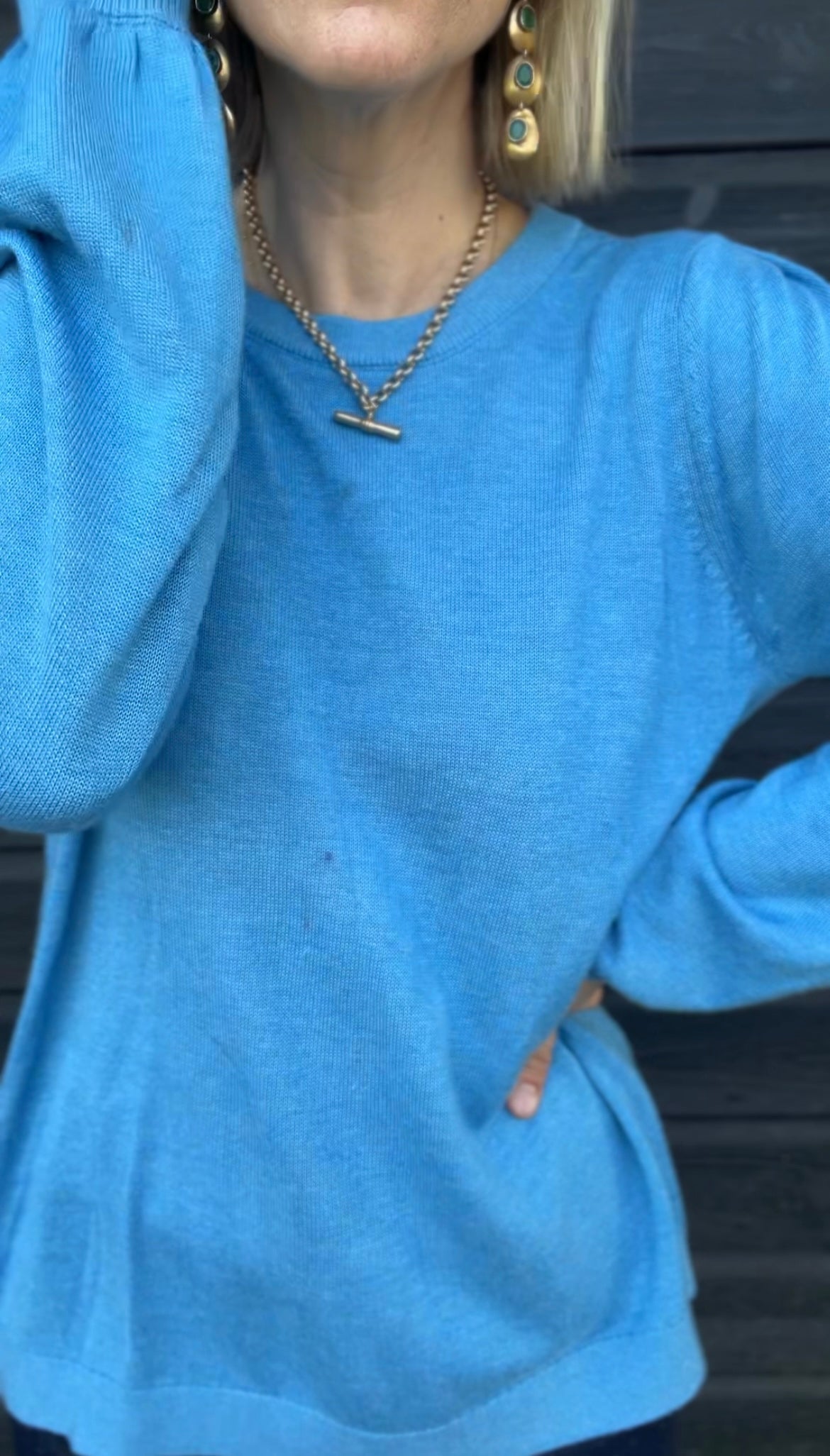 Amber jumper in blue