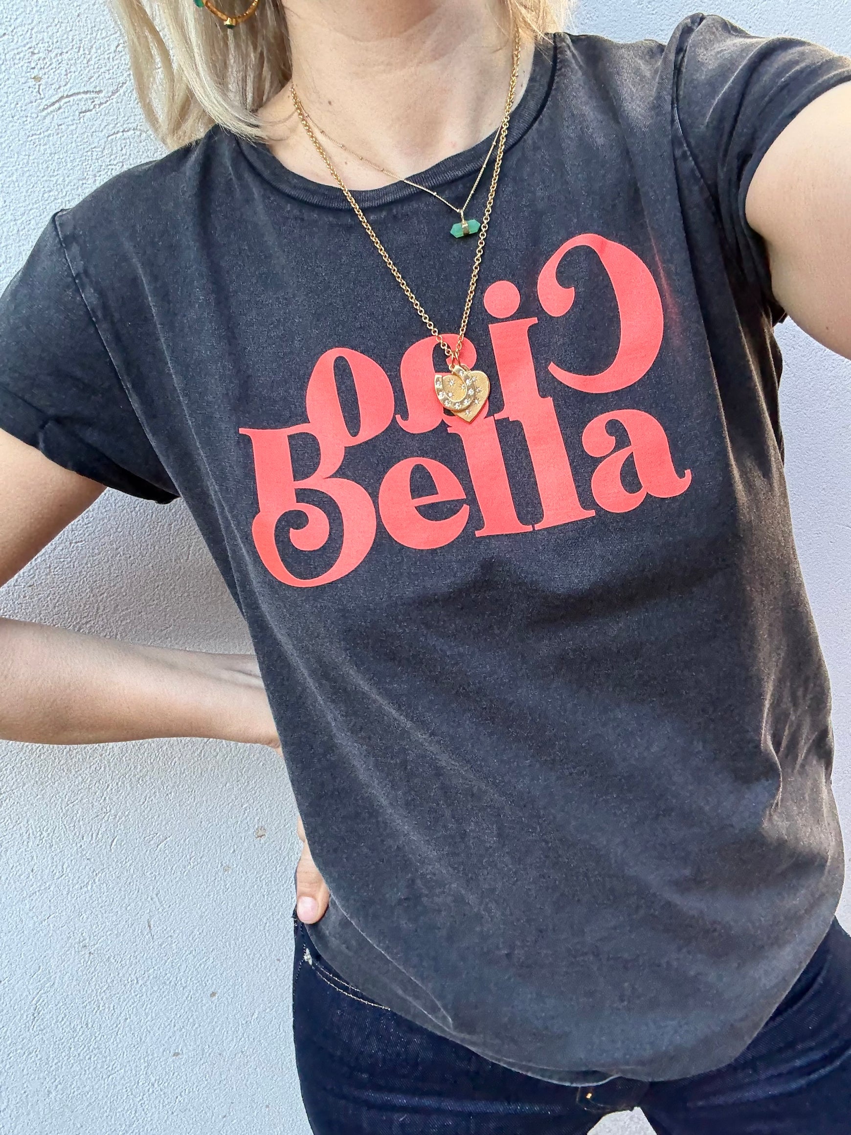 Ciao Bella tee in washed black