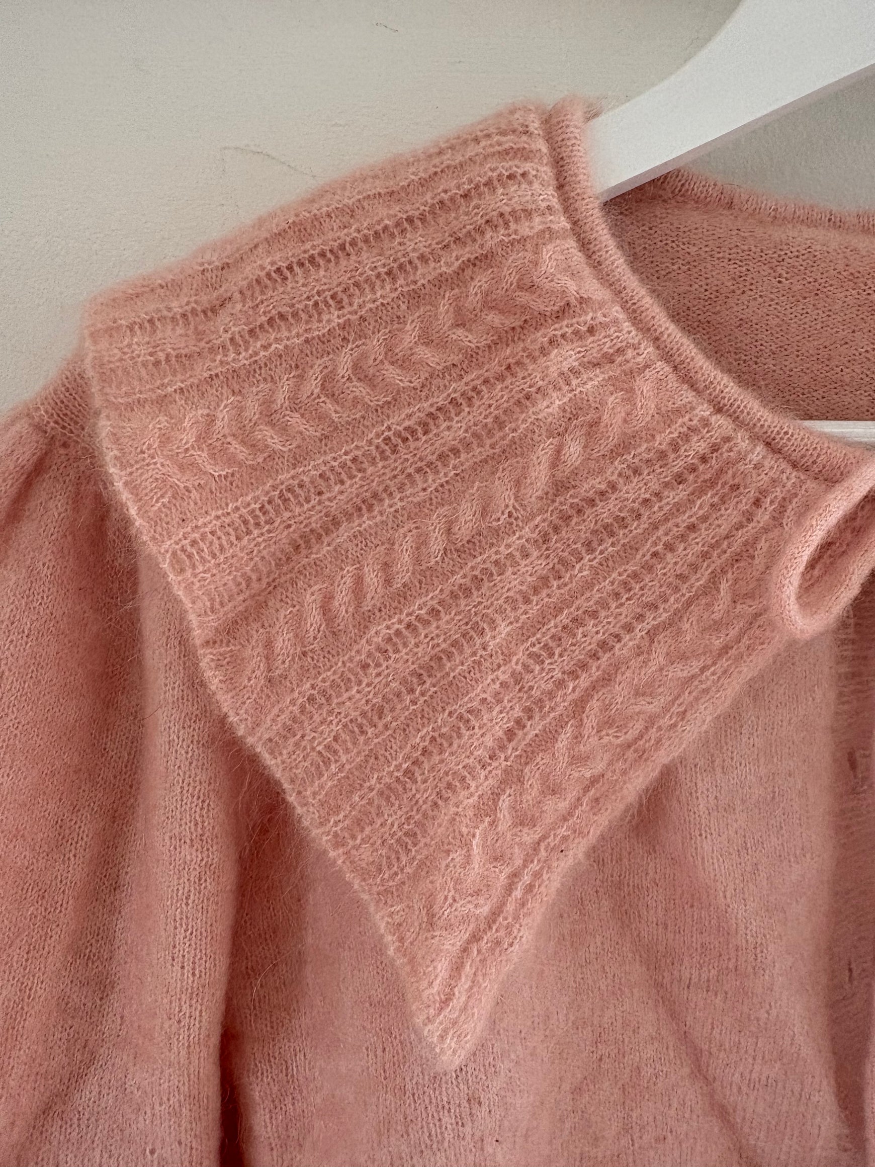 SAMPLE pink collar cardigan size 10