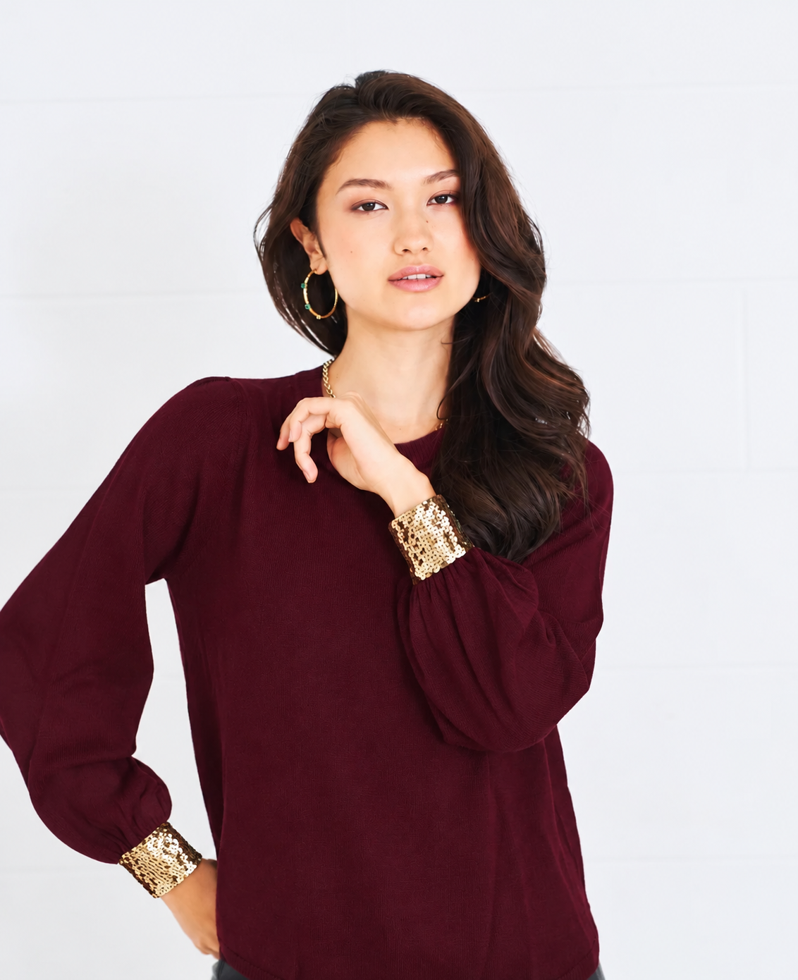 NOVA jumper in burgundy