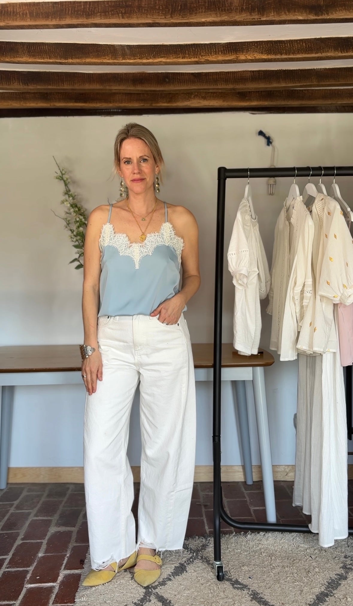 Pia contrast cami in blue