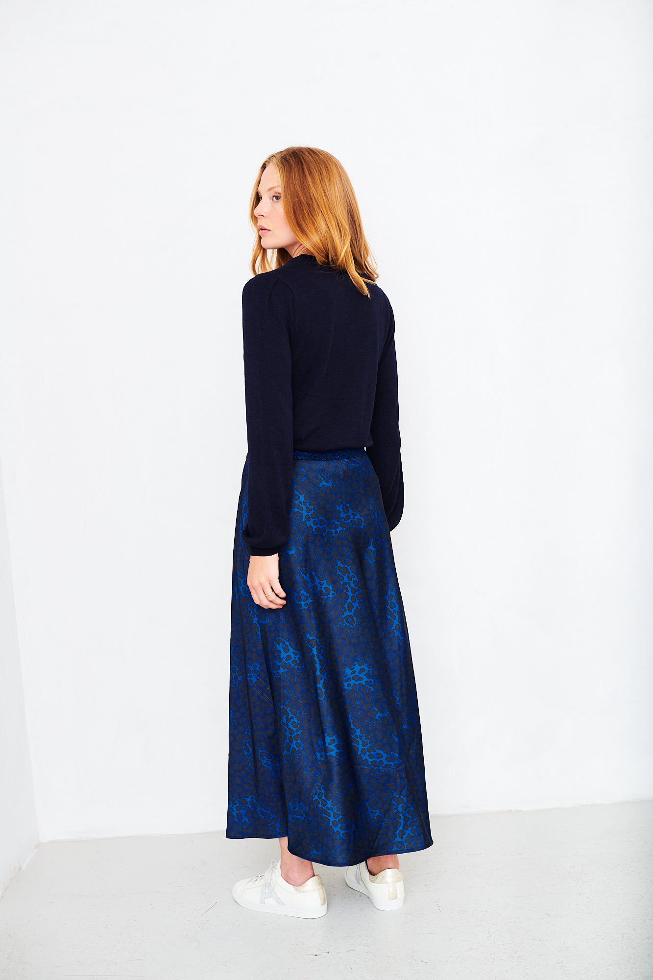 COMING SOON Tara skirt in blue leopard