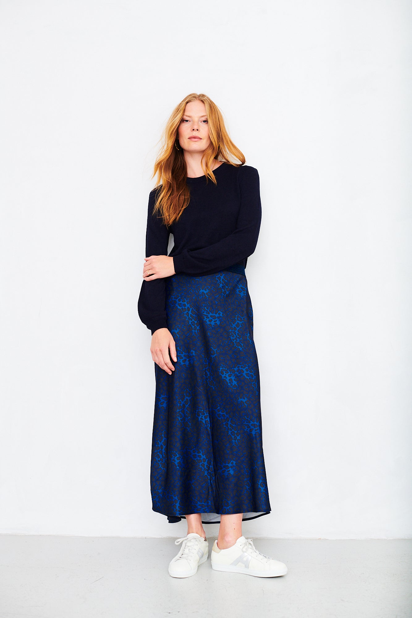 COMING SOON Tara skirt in blue leopard