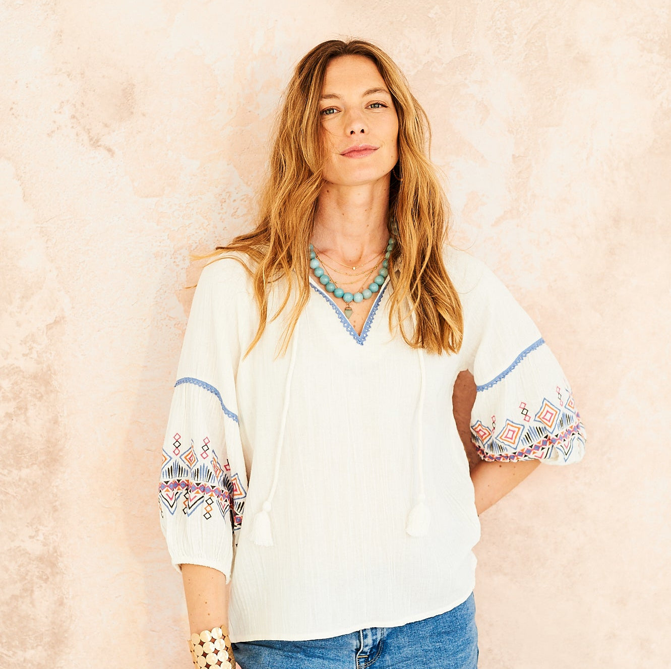 SAMPLE Anna embroidered top