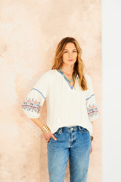 Anna embroidered top