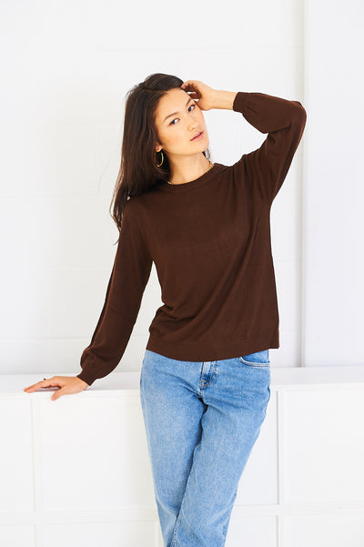 Marnie jumper in chocolate