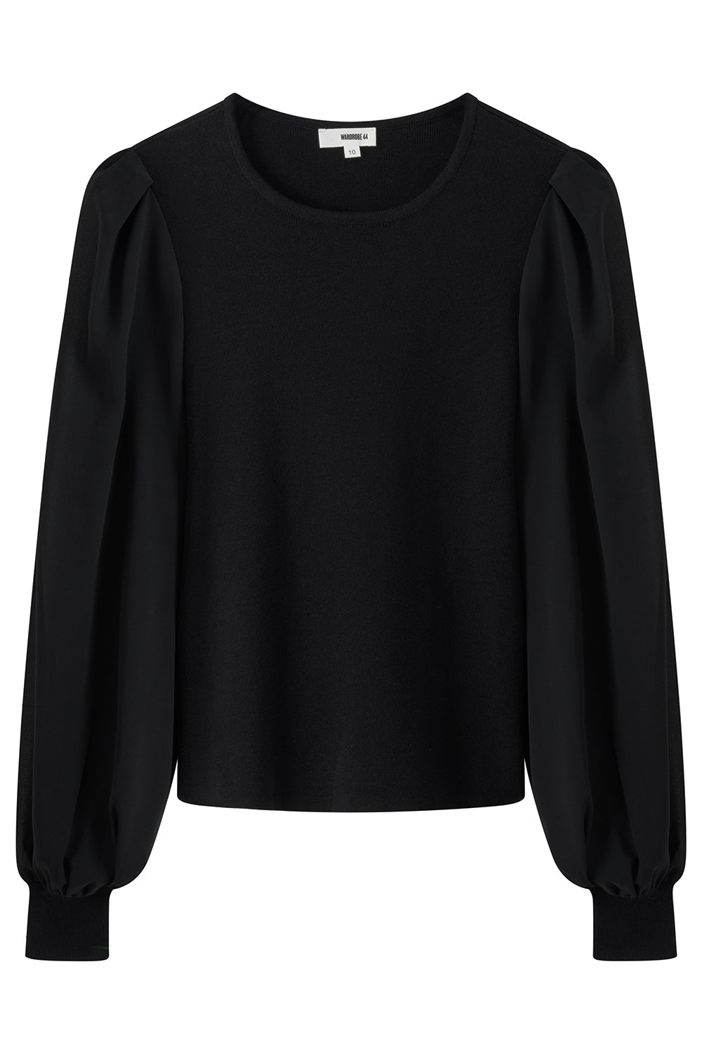 Leni chiffon sleeve jumper in black