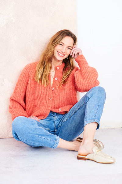 Alex cardigan in coral