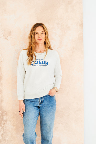 Coup de Coeur sweatshirt in light heather grey