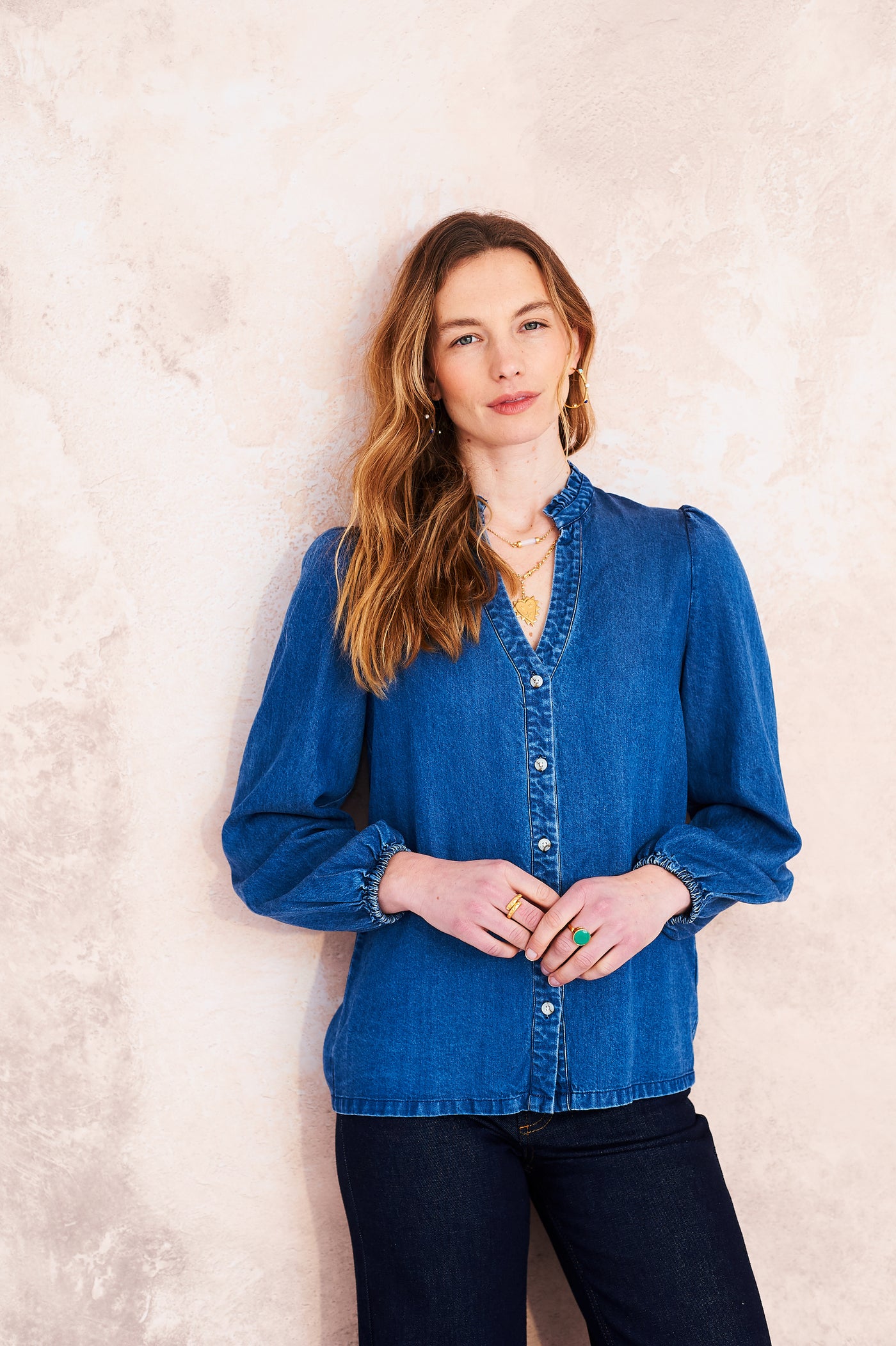 Gaby chambray blouse