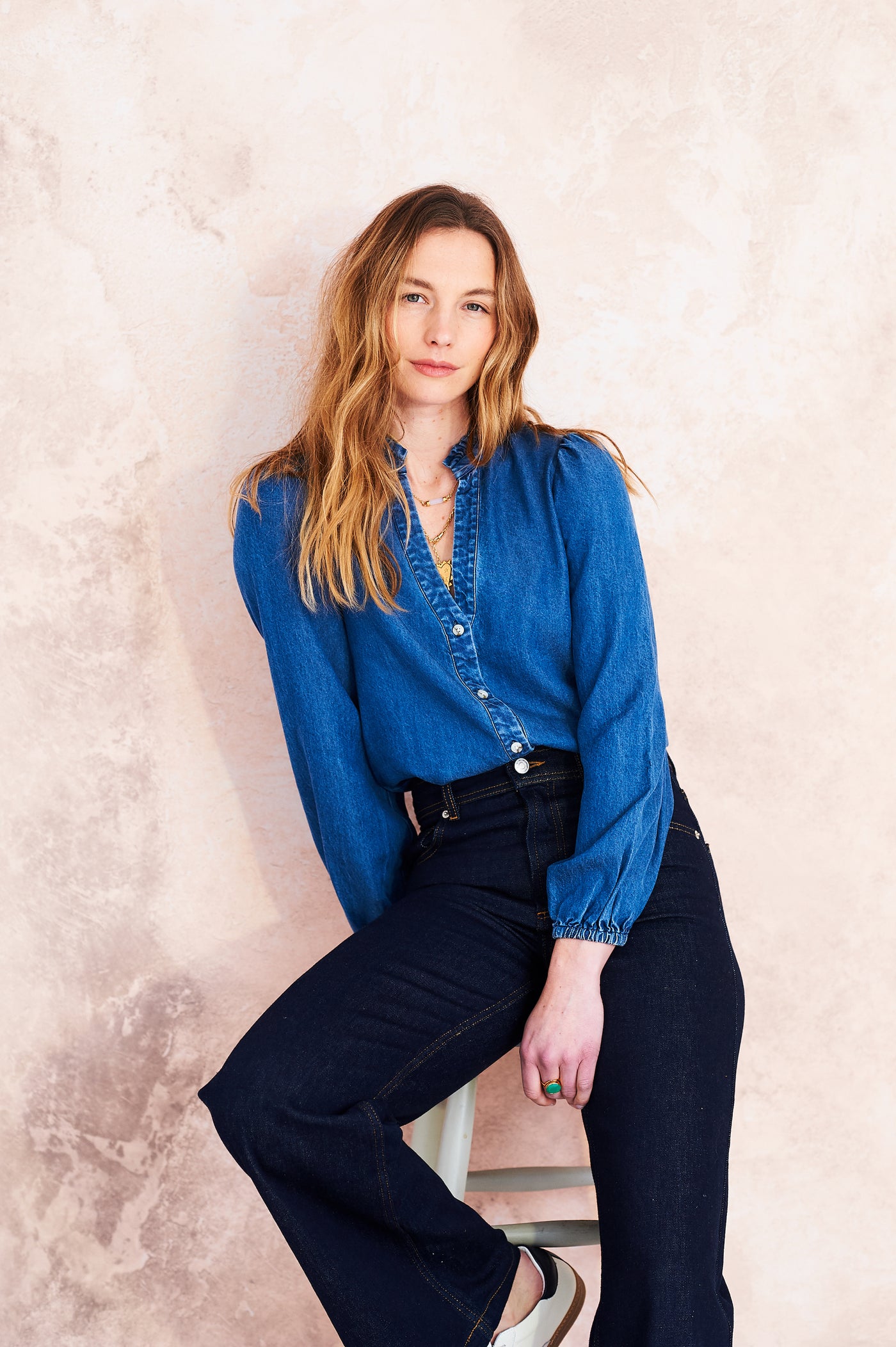 Gaby chambray blouse