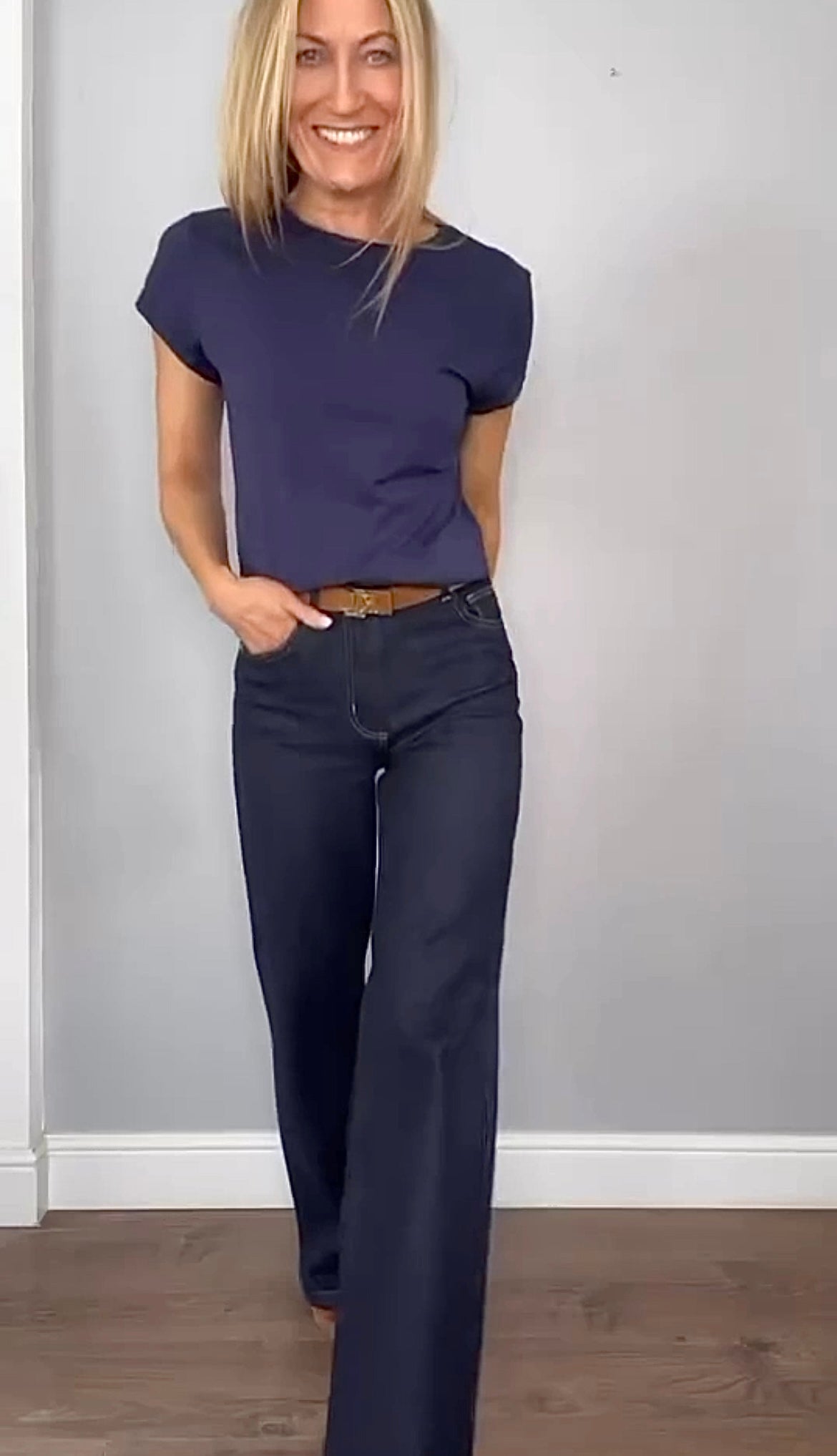 Freya organic cotton t-shirt in navy