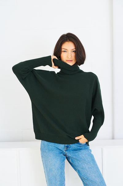 Eva rollneck in forest green