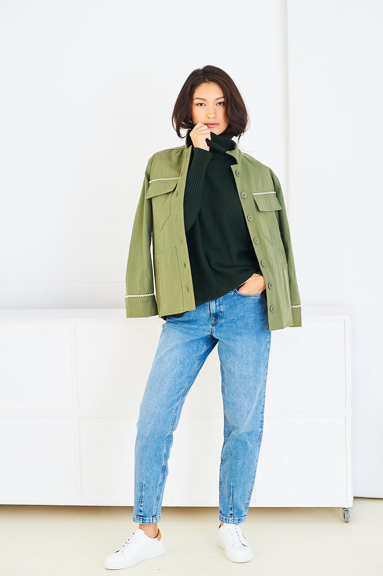Eva rollneck in forest green