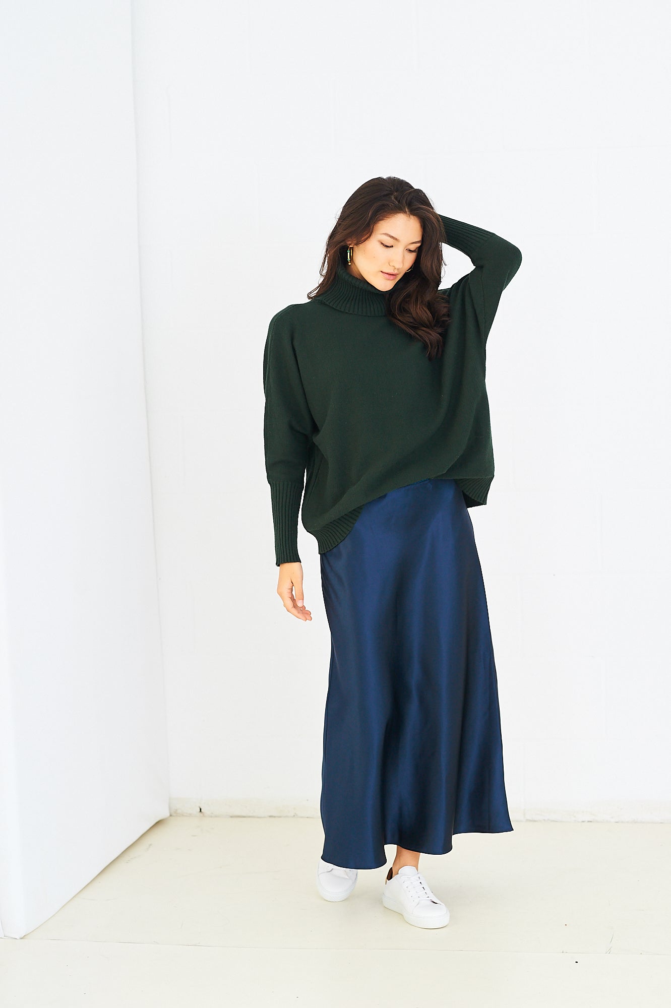 Eva rollneck in forest green