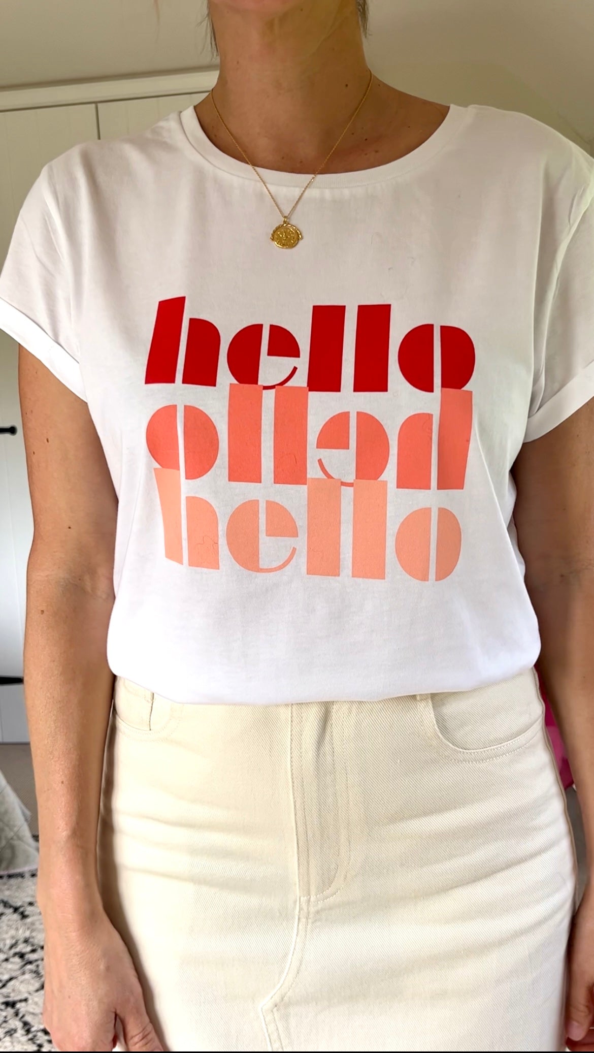 Hello, Hello, Hello white tee
