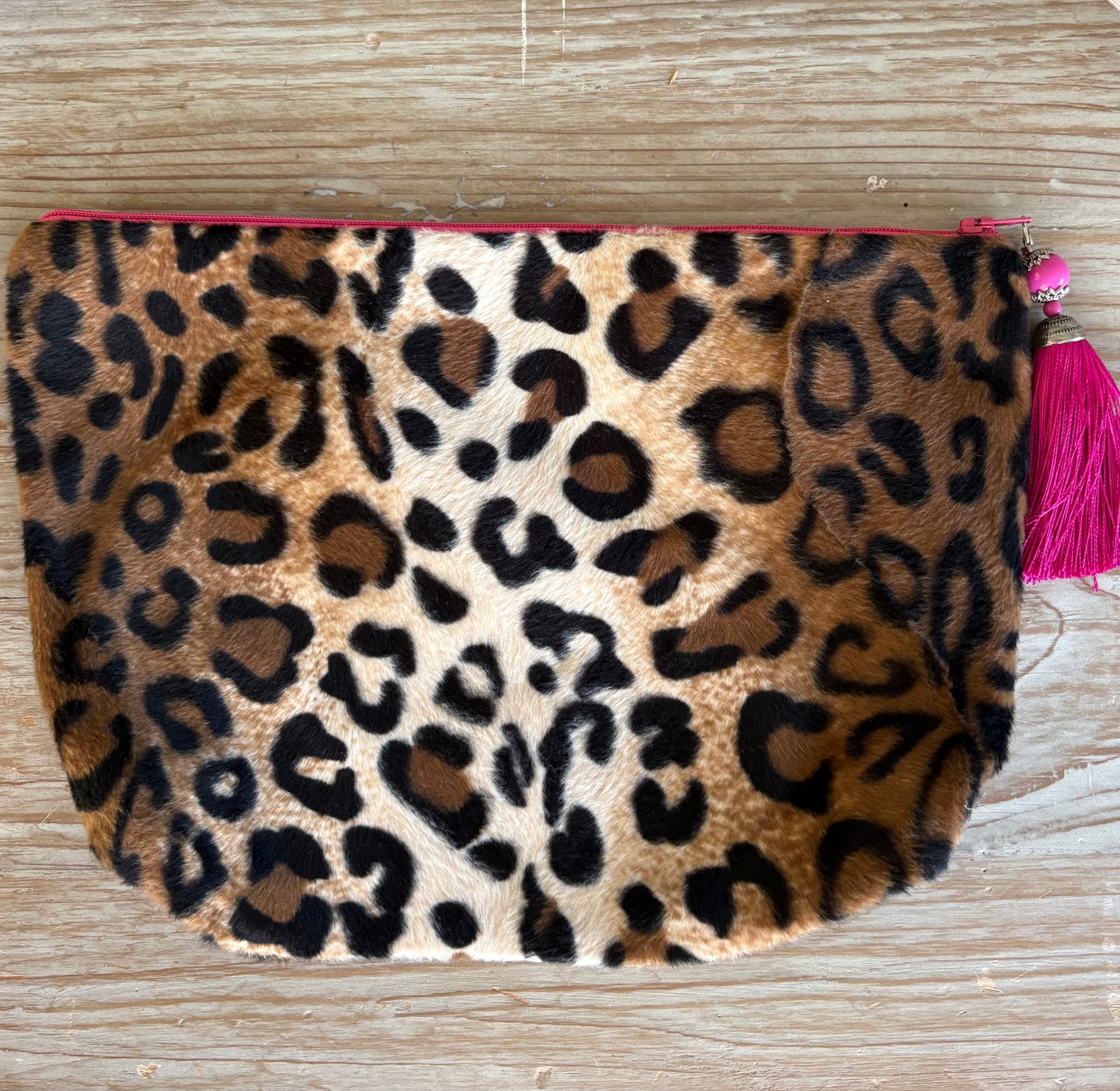 Leopard print pouch