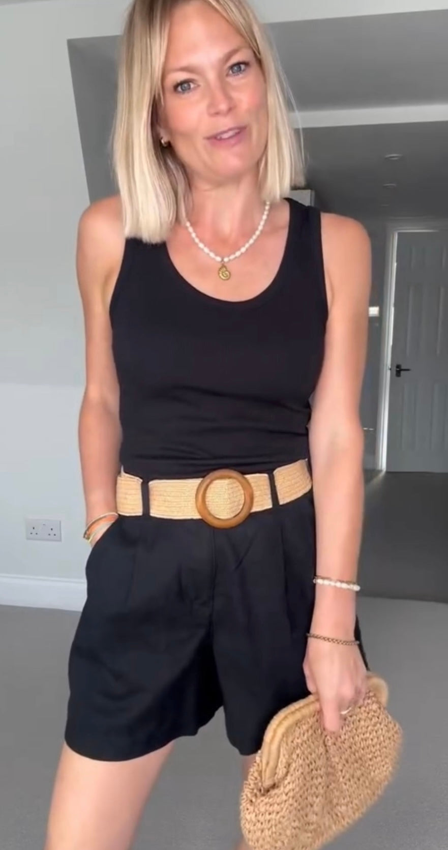 Rachel scoop neck tank vest in white