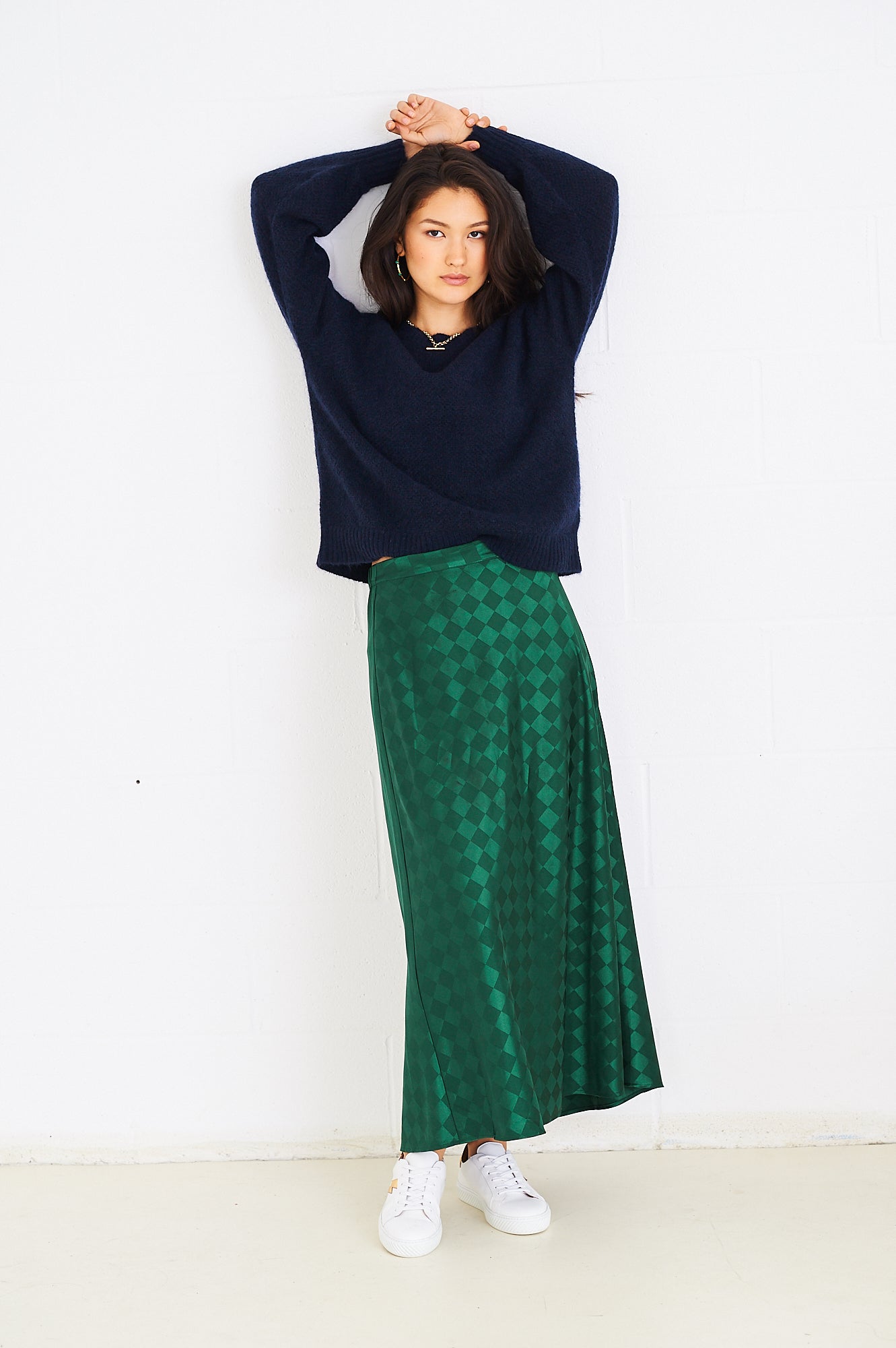 Tara skirt in green check