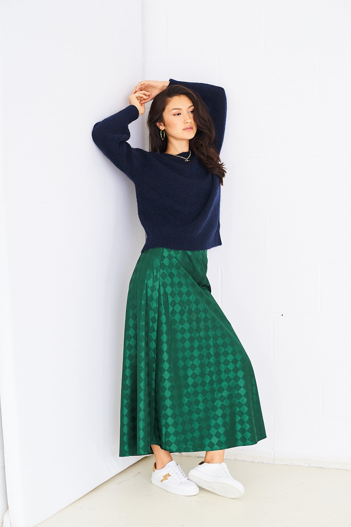 Tara skirt in green check