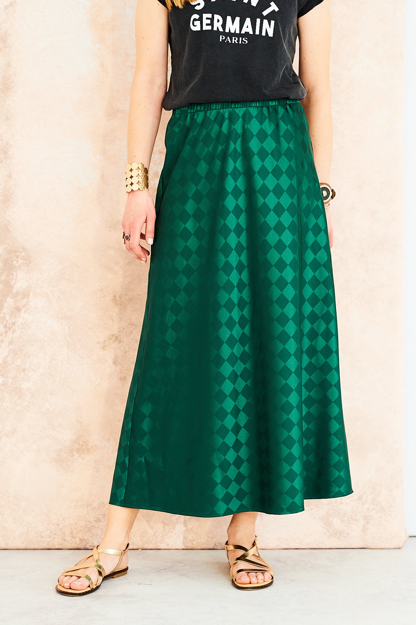Tara skirt in green check