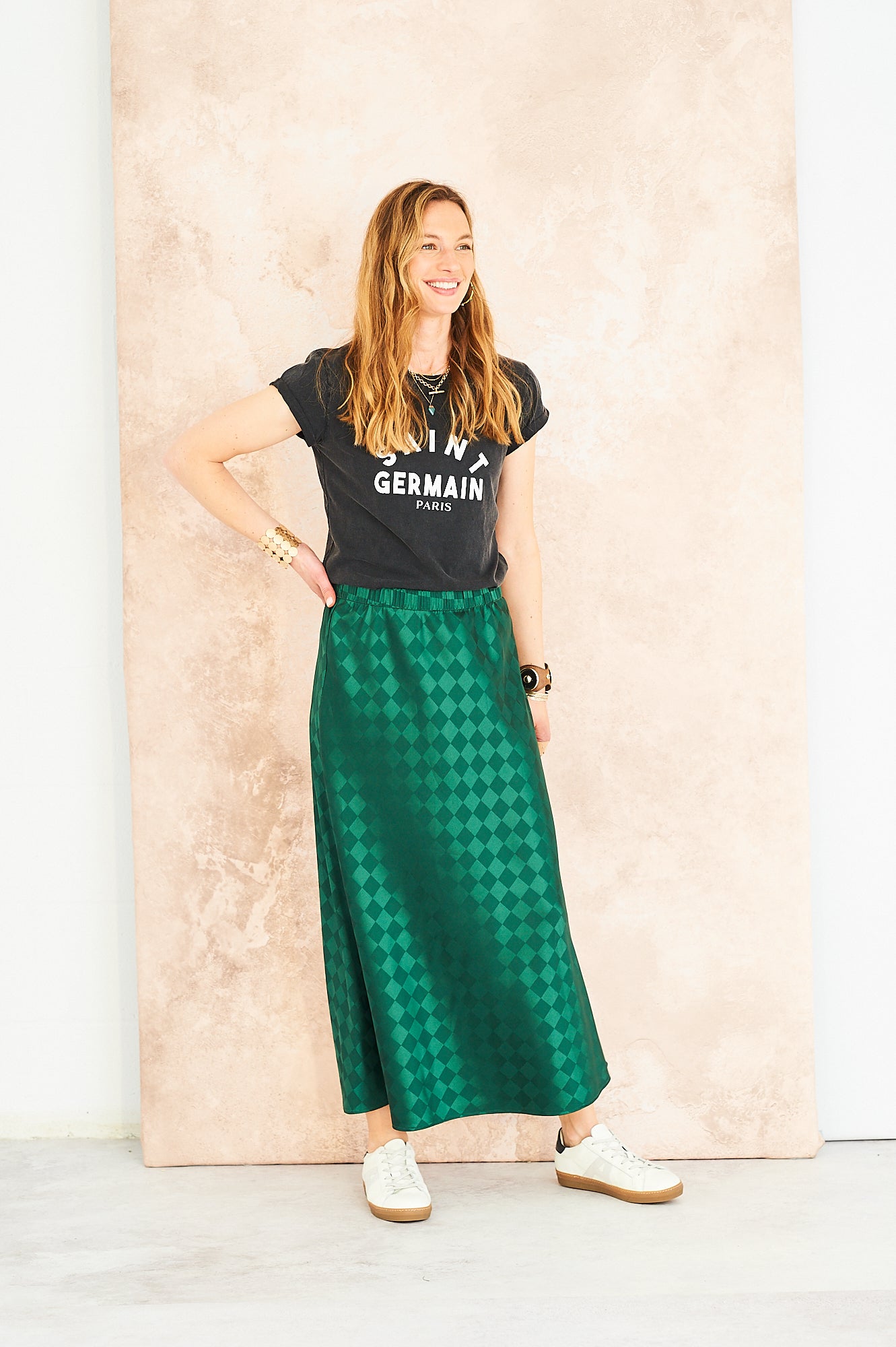 Tara skirt in green check