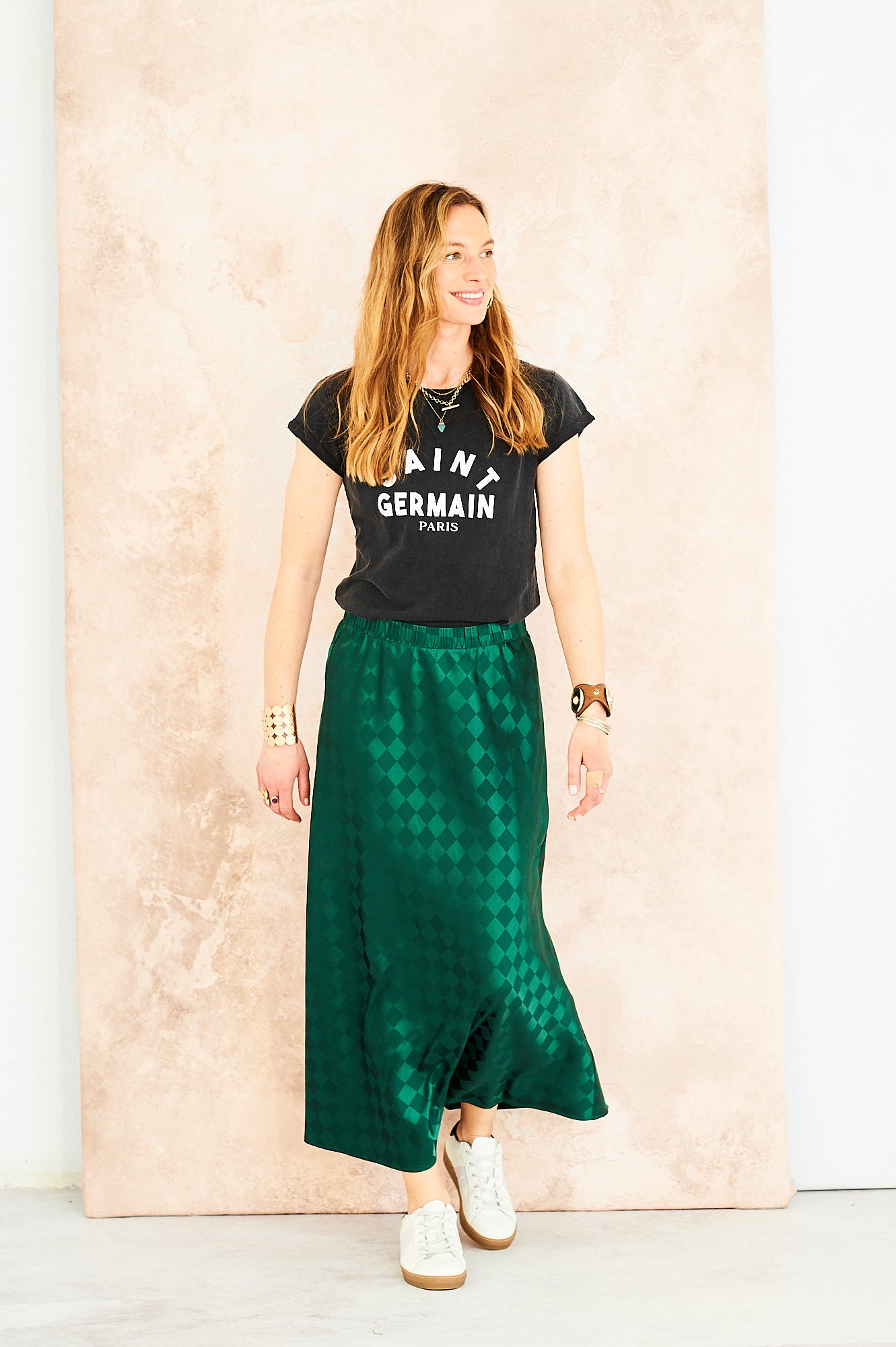 Tara skirt in green check