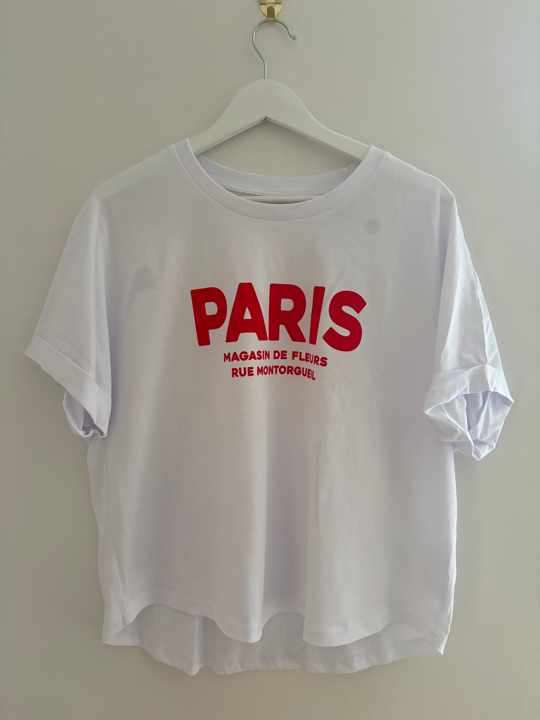 Oversize Paris organic cotton tee size 10