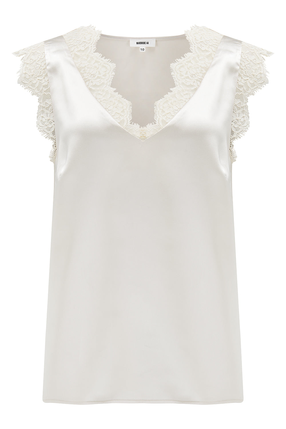 Kate lace trim top in champagne