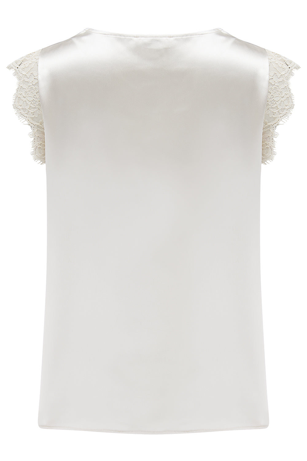 Kate lace trim top in champagne