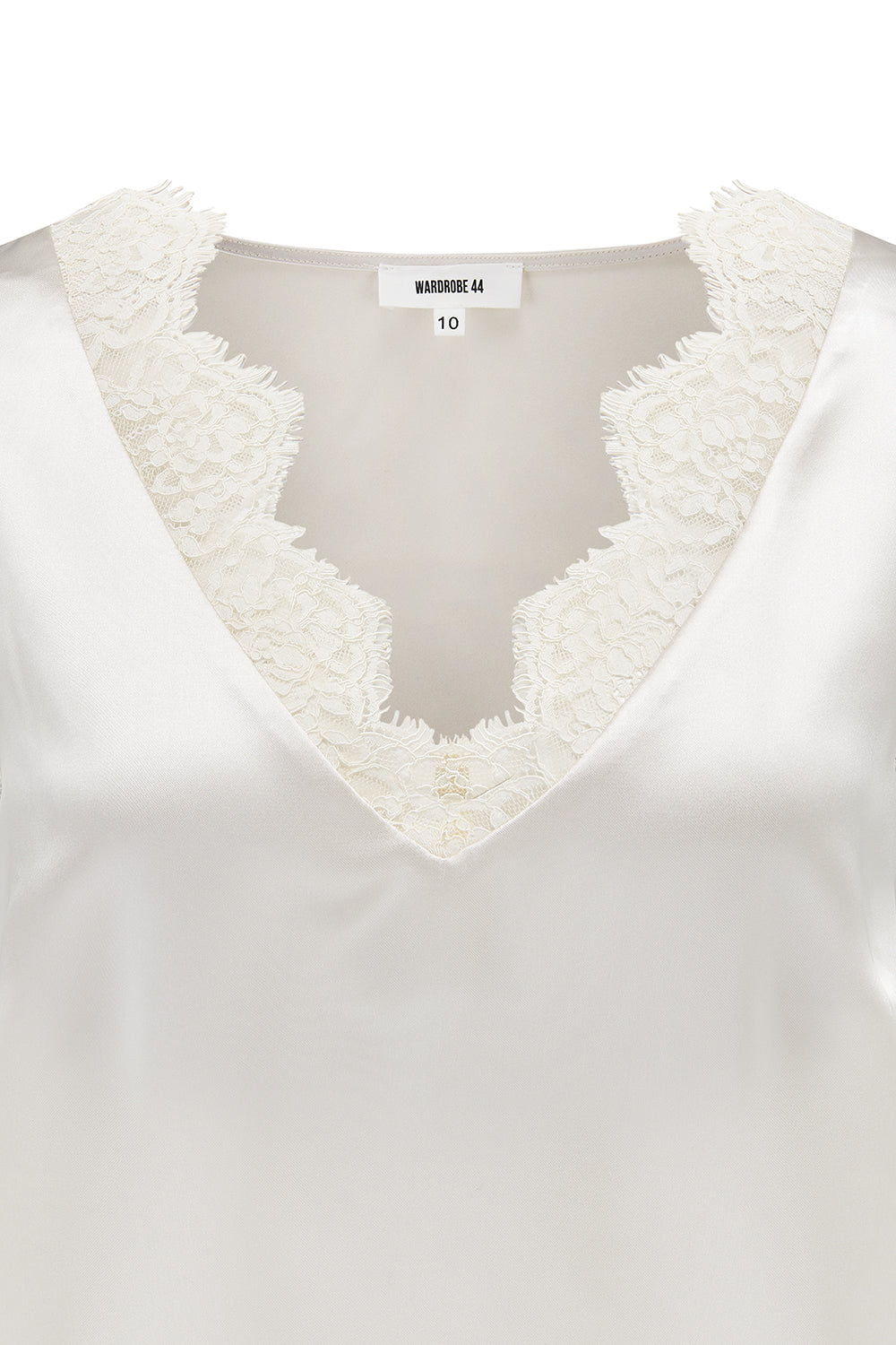 Kate lace trim top in champagne