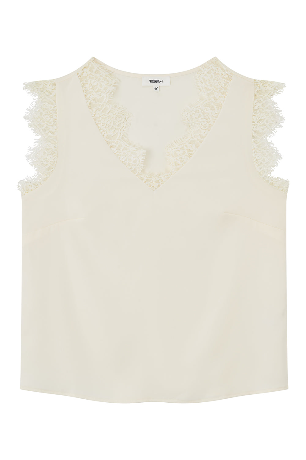 Kate lace trim top in champagne
