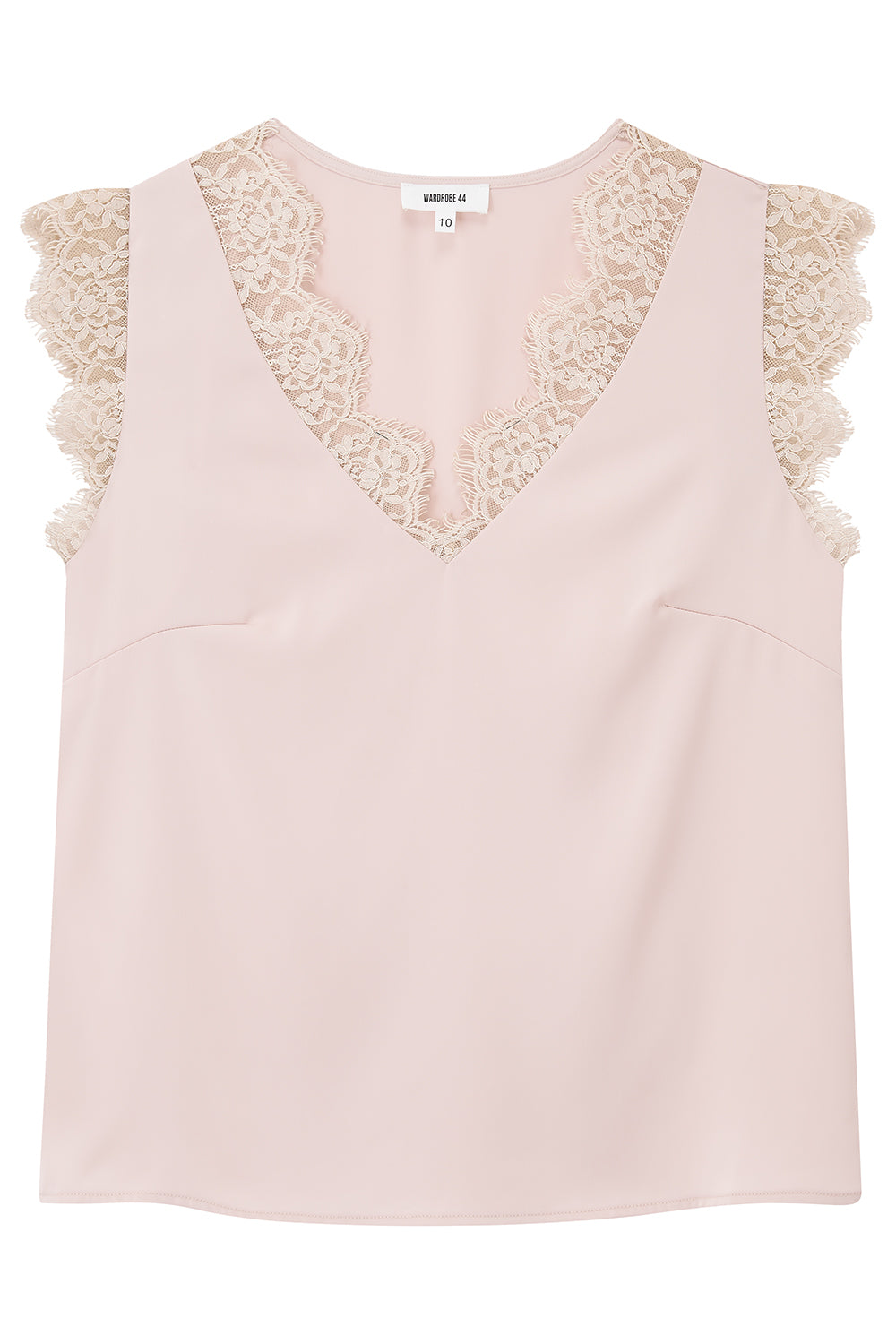 Kate lace trim top in pink