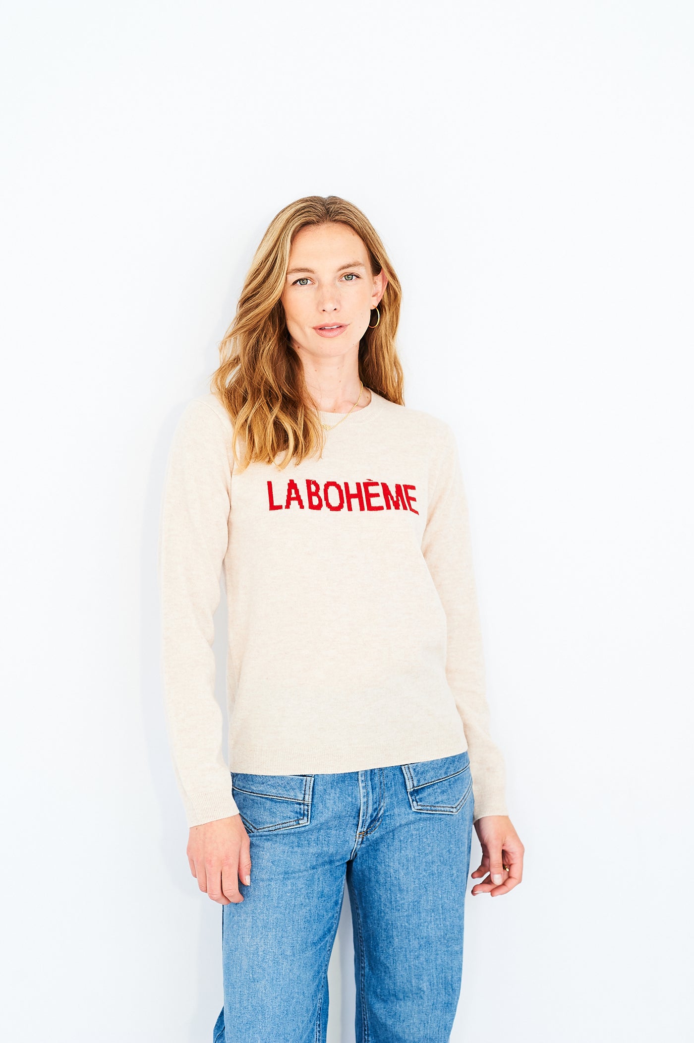 La Bohème merino wool jumper in navy