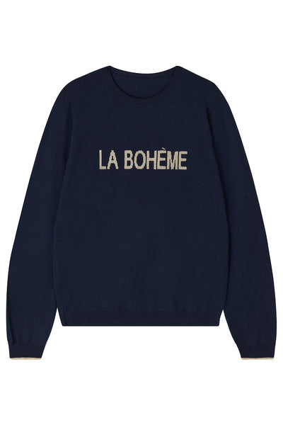 La Bohème merino wool jumper in navy