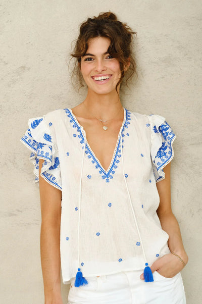 Mina embroided top