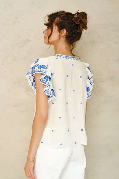 Mina embroided top