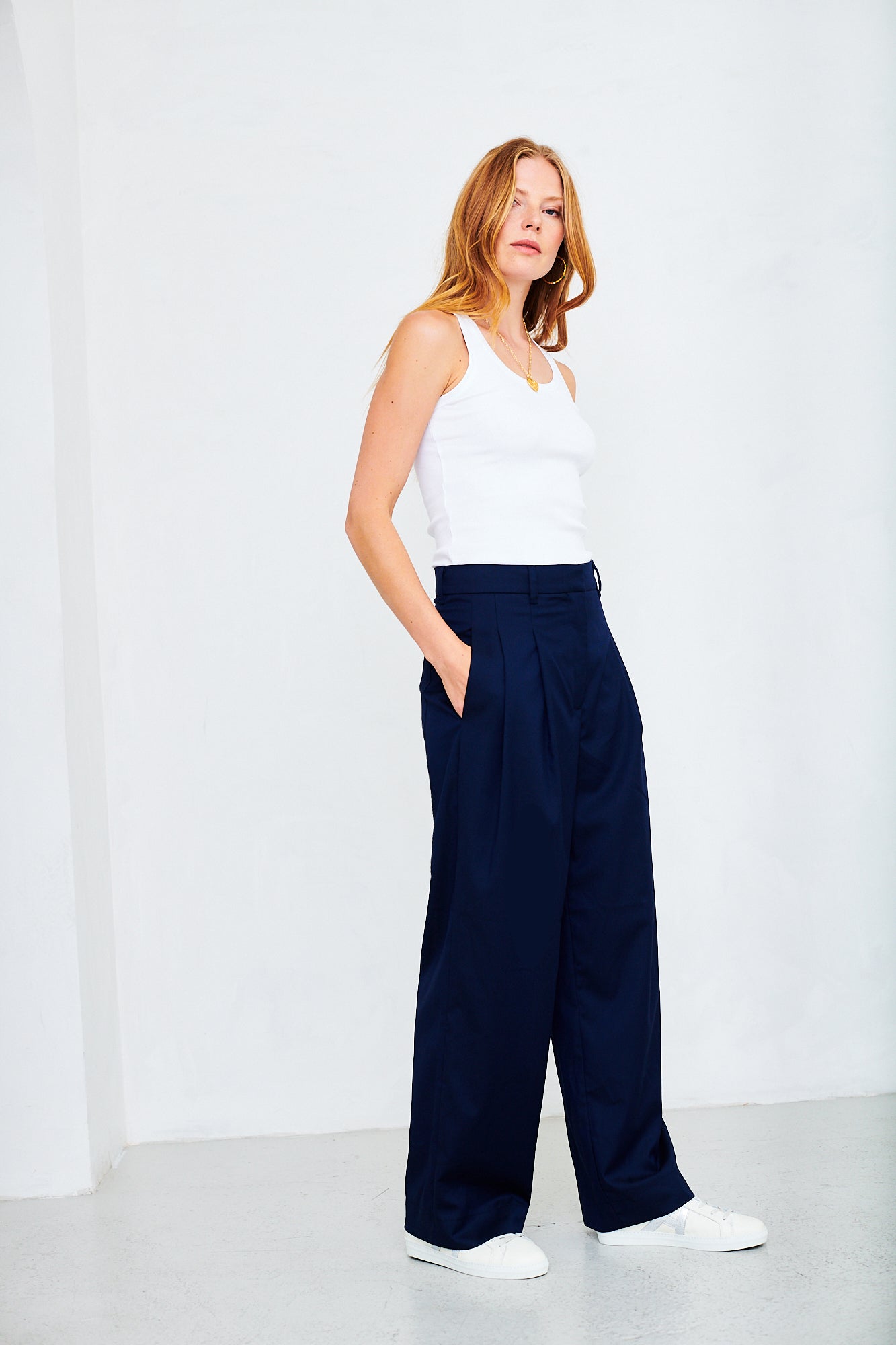 Ada tailored trouser in navy