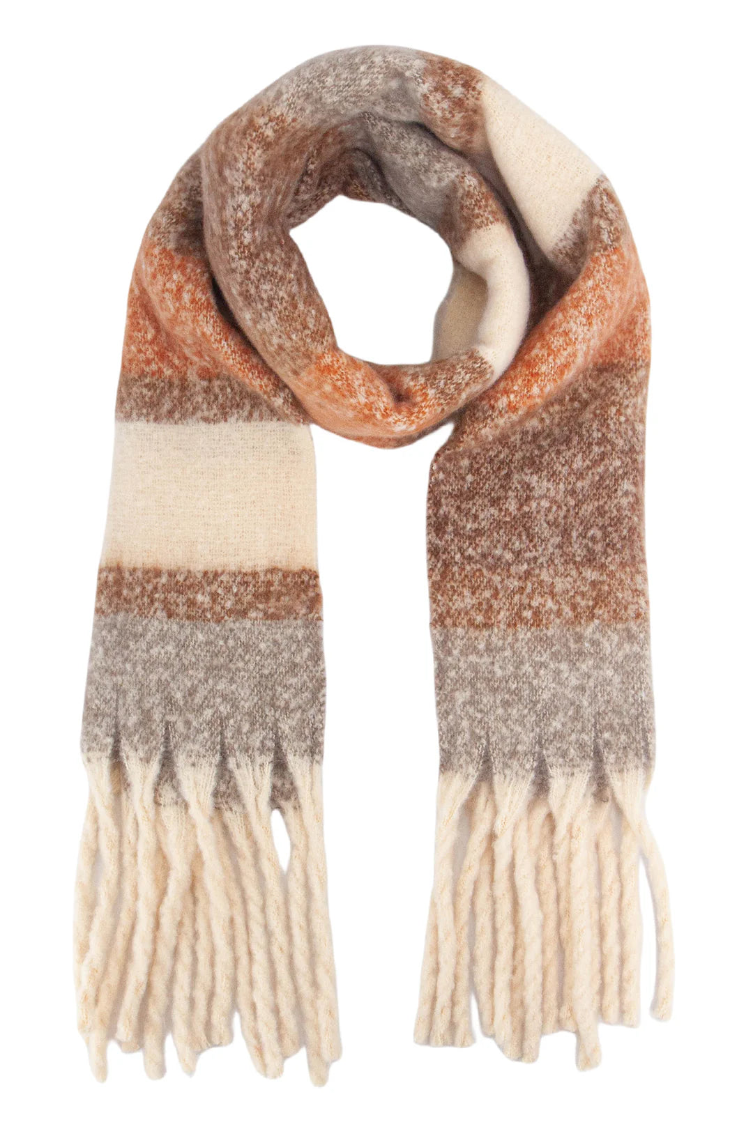 Neutral stripe scarf
