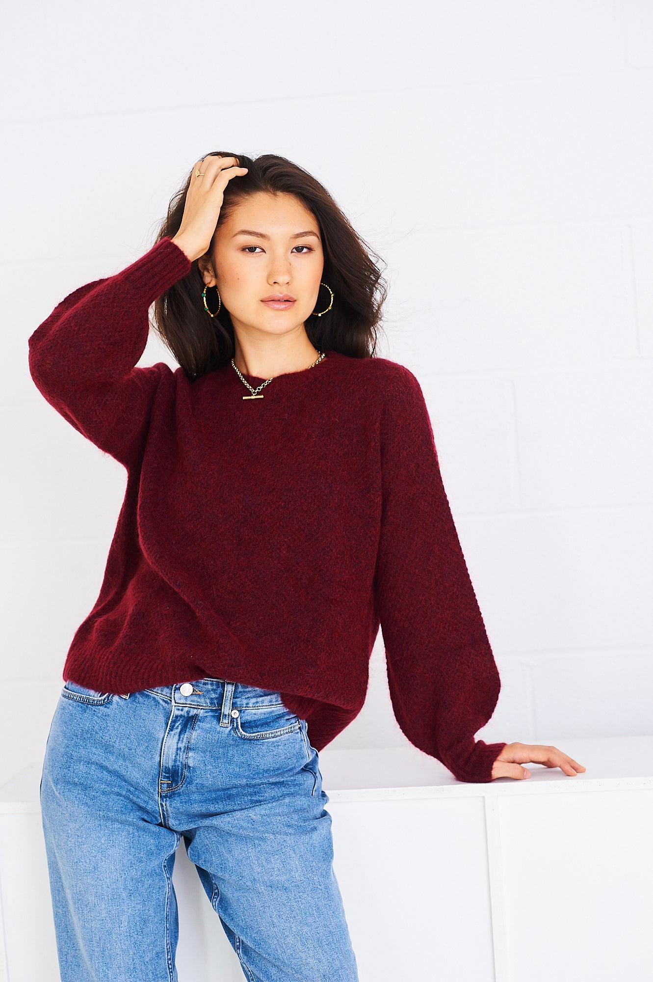Orla jumper in berry