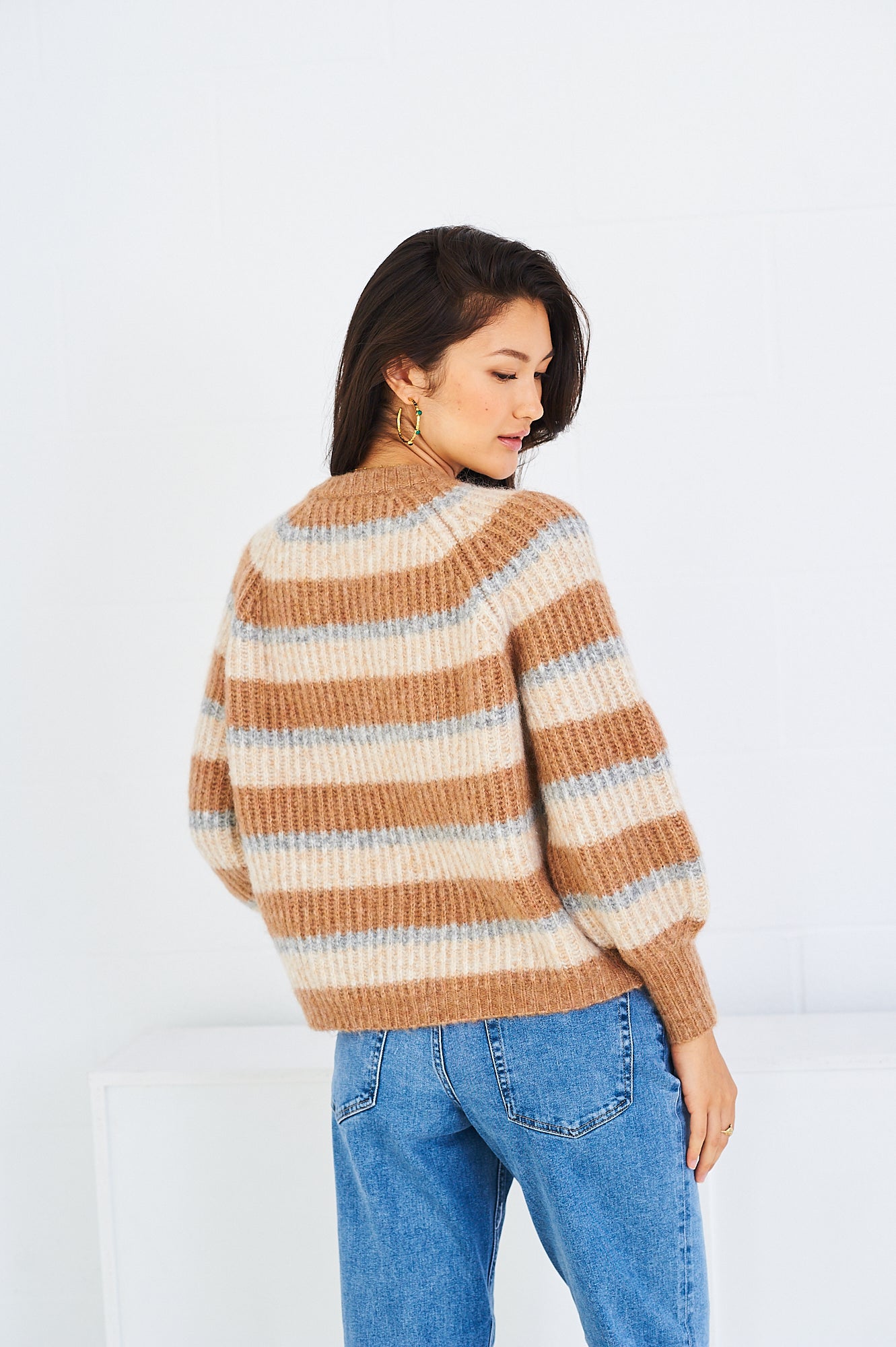 Alex mohair-blend striped cardigan