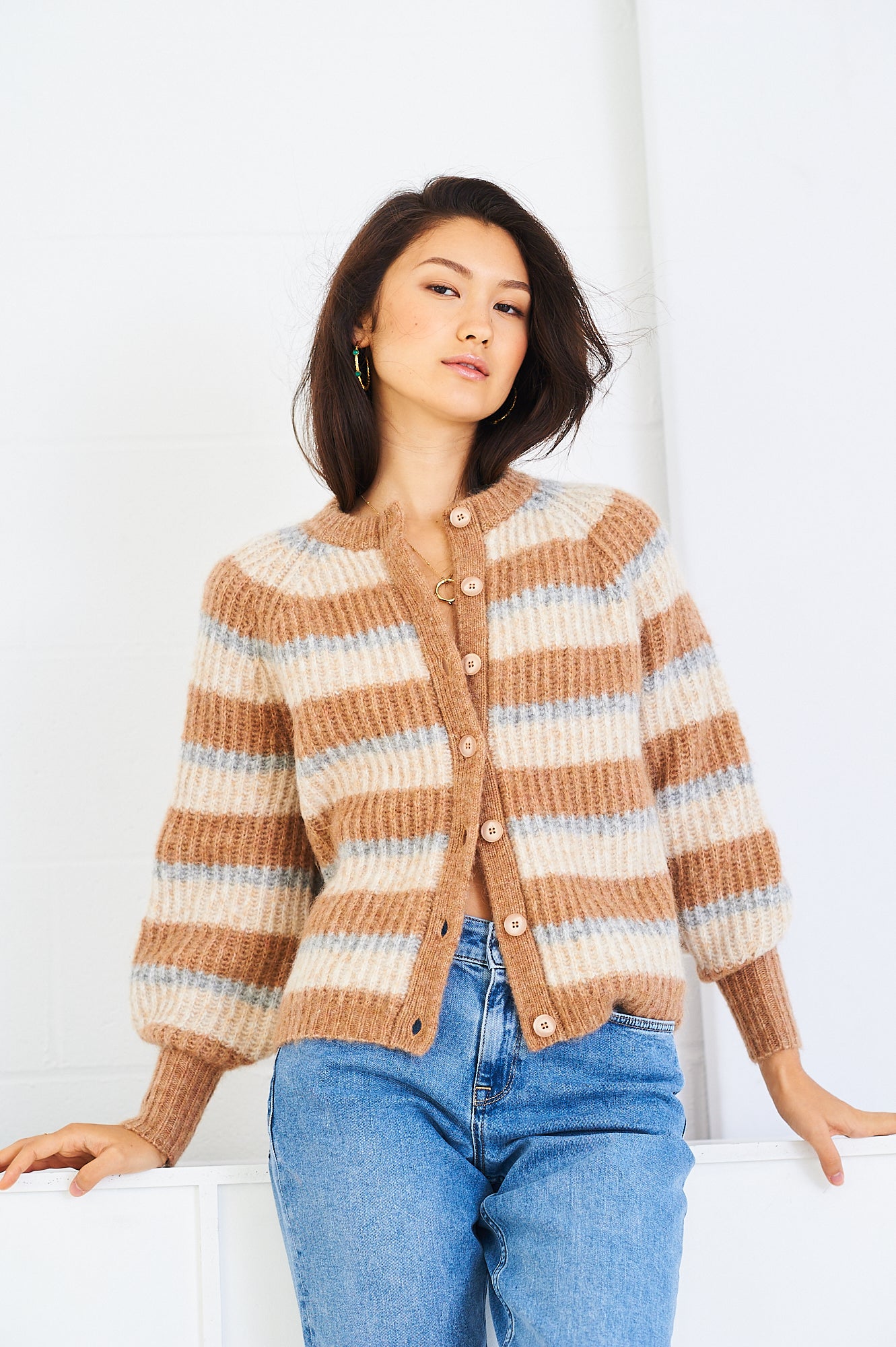 Alex cardigan in stripe