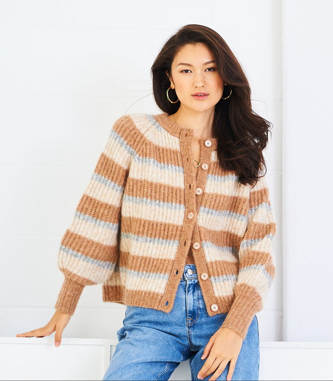 トップス Acka mix knit cardigan Cardigan