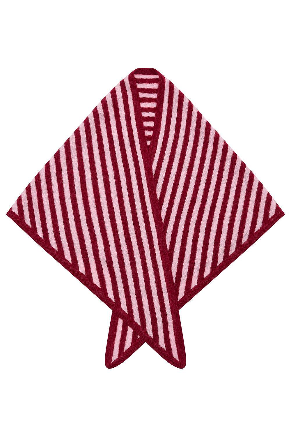 Triangle scarf in burgundy/pink