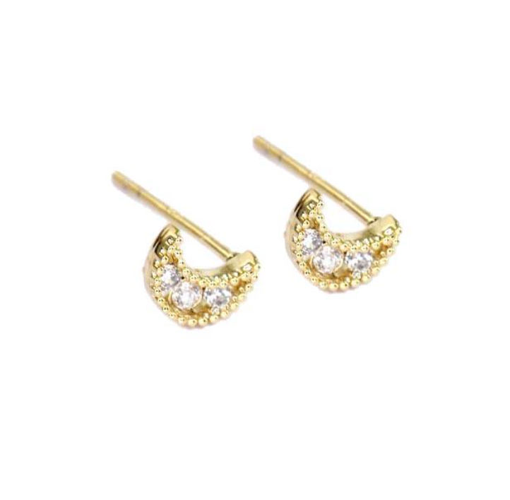 Moon studs in gold